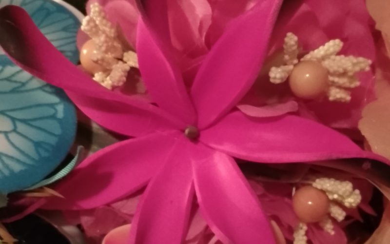 Couronne de fleur Tahiti corail maxi tiare deux tipanie Vaite.e.Tiare créations