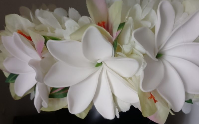 Couronne tiare Tahiti trois grande tiare bougainvilliers vanille Vaite.e.Tiare créations