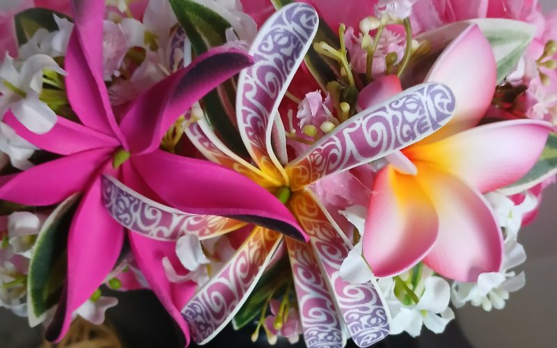Couronne fleur Tahiti roses maxi tiare tiare tatouée tipanie Vaite.e.Tiare créations