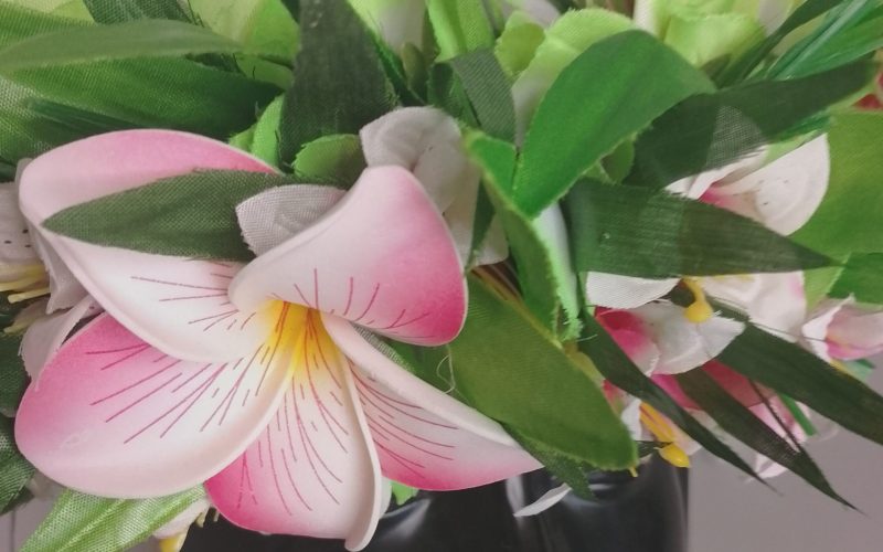 Couronne fleur Tahiti verte effet végétal grand tipanie mini lys Vaite.e.Tiare créations