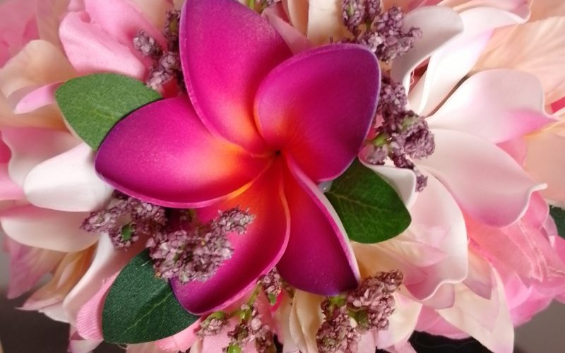 Couronne fleurs Tahiti rose pâle deux tiare entre ouverte tipanie Vaite.e.Tiare créations
