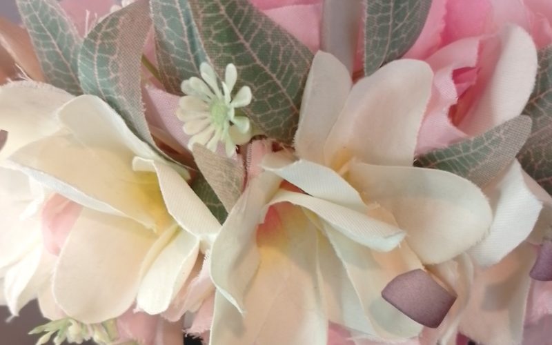 Couronne fleurs Tahiti rose et vanille sept tipanie Vaite.e.Tiare créations