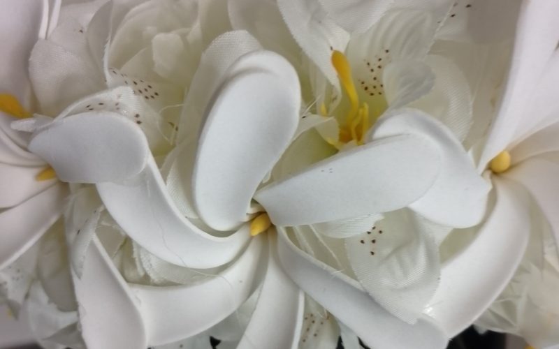 Couronne tiare Tahiti blanche trois tiare mini lys tigré Vaite.e.Tiare créations