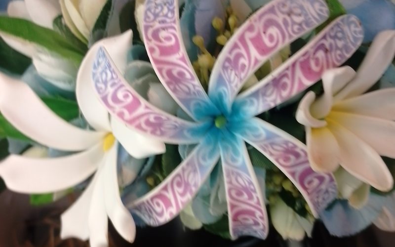 Couronne tiare Tahiti bleue ciel tiare tatouée tiare entre ouverte tiare Vaite.e.Tiare créations