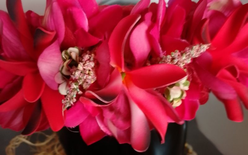 Couronne tiare Tahiti rouge trois maxi tiare rouge Vaite.e.Tiare créations