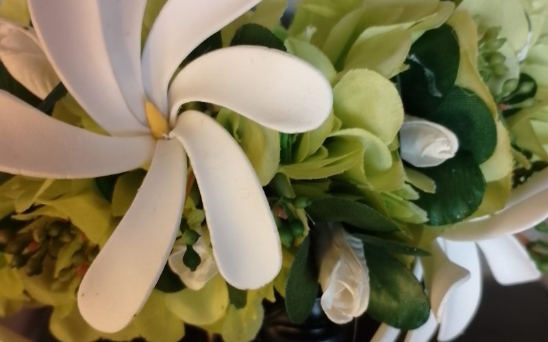 Couronne tiare Tahiti verte boutons tiare trois tiare Vaite.e.Tiare créations