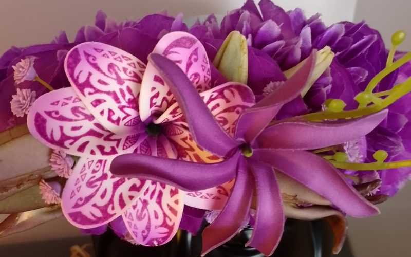 Couronne tiare Tahiti violette tiare tatouée maxi tiare Vaite.e.Tiare créations