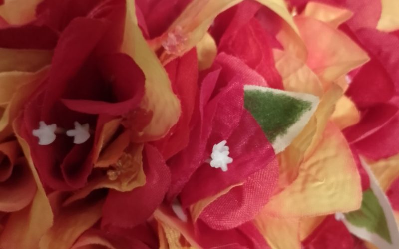 Couronne toutes fleurs Tahiti rouge flamboyant rouge et orange flamboyant Vaite.e.Tiare créations