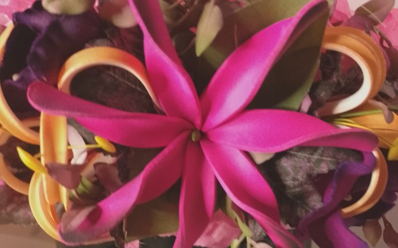 Couronne fleurs Tahiti vanille rosé grand lys élancés maxi tiare Vaite.e.Tiare créations